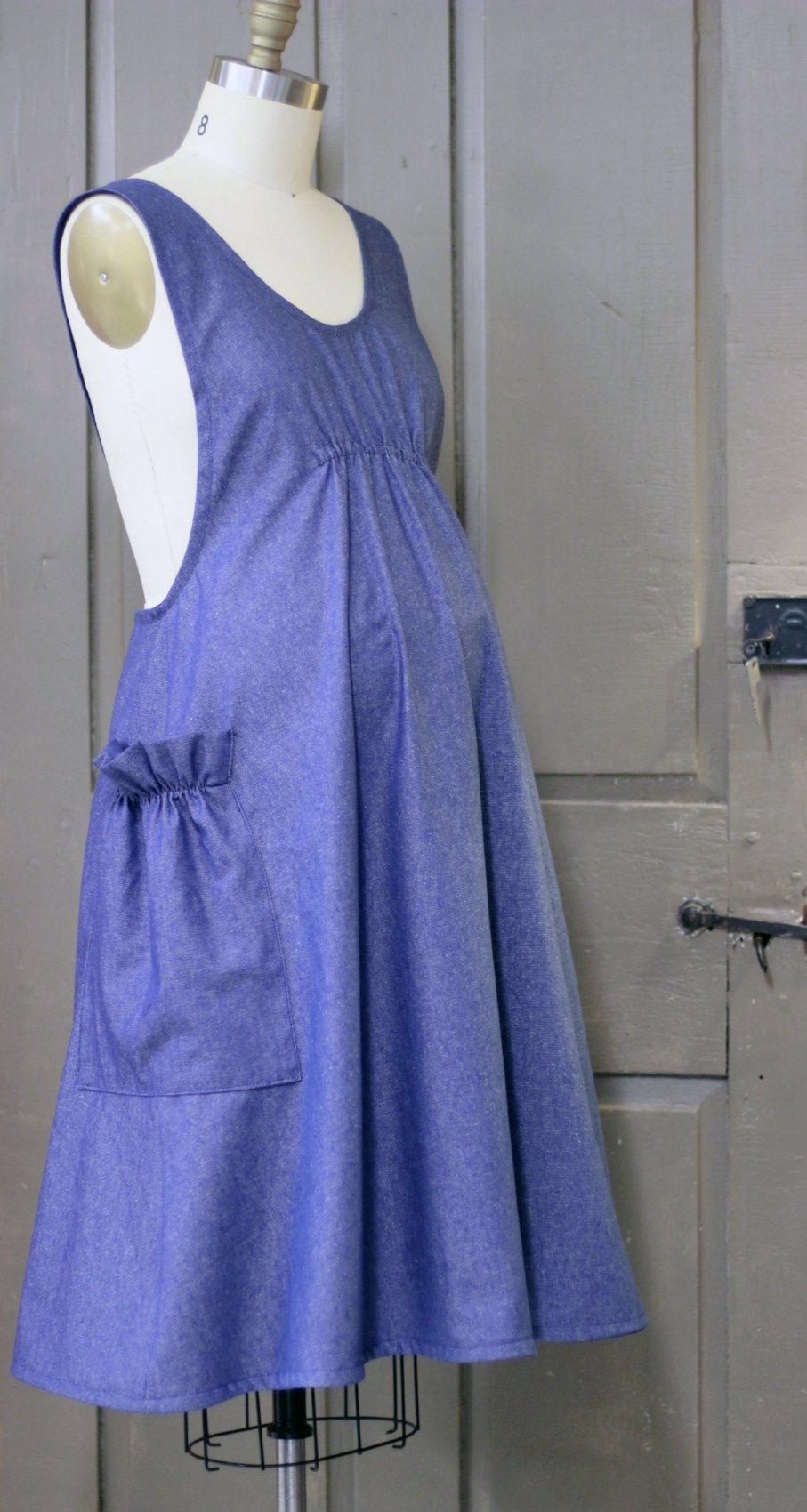 Rosa Hospital Gown Denim Blue – Everly Grey